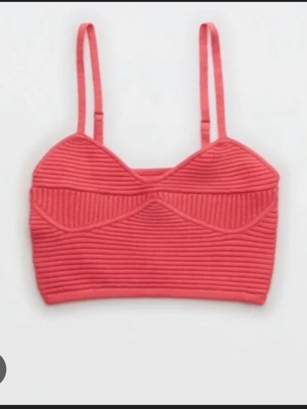 aerie Coral Ribbed Cropped Camisole
